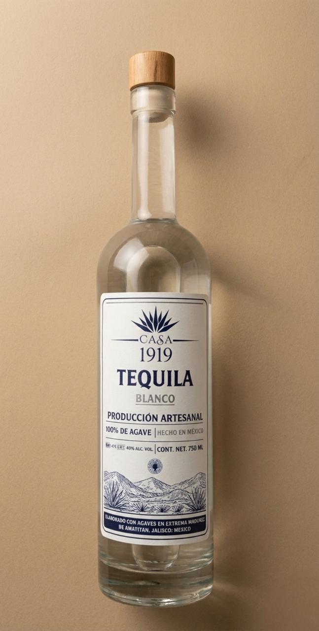Casa 1919 Blanco · Botella de edición especial, tequila artesanal sin aditivos, Amatitán, Jalisco