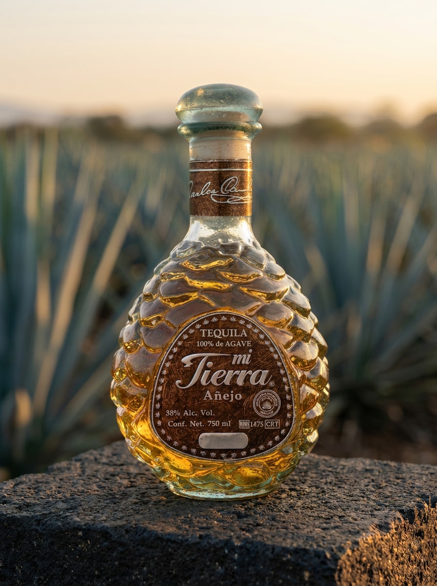 Mi Tierra Añejo · Tequila 100% agave azul, 18 meses en roble francés